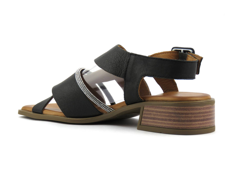 Sandały damskie z kwadratowym noskiem - VENEZIA 039892176, czarne