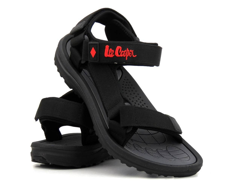 Sportowe sandały męskie na rzepy - Lee Cooper 22-34-0945M, czarne