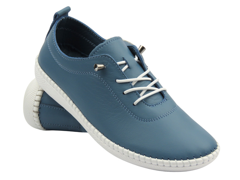 Wygodne półbuty damskie w sportowym stylu niebieskie Nika Komfort H2023