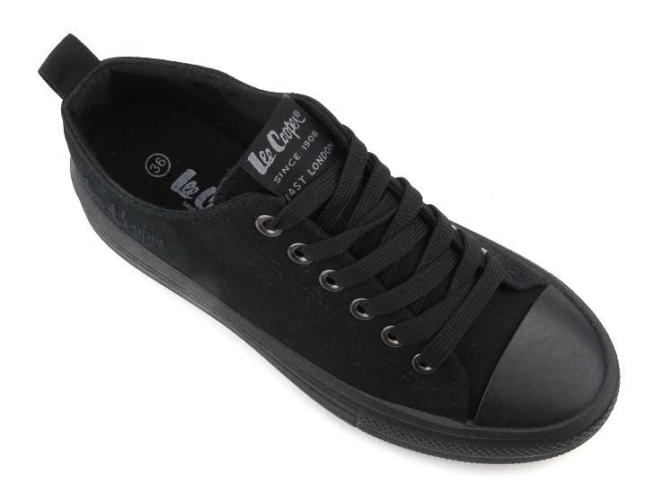 Trampki damskie na platformie - LEE COOPER LCW-23-44-1624L, czarne