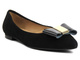 Baleriny damskie ze skórzanym wnętrzem - Eksbut 29-5316-136/121, czarne