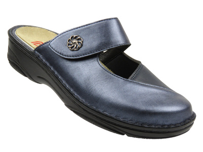 Komfortowe klapki damskie, chodaki - BERKEMANN Hellane 03457-371, granatowe