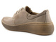 Skórzane półbuty damskie na grubej podeszwie - Helios Komfort 328S, beżowe