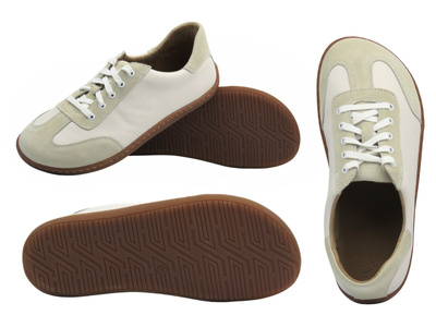 Barefoot skórzane minimalistyczne półbuty damskie białe Wasak 0744 tegość H