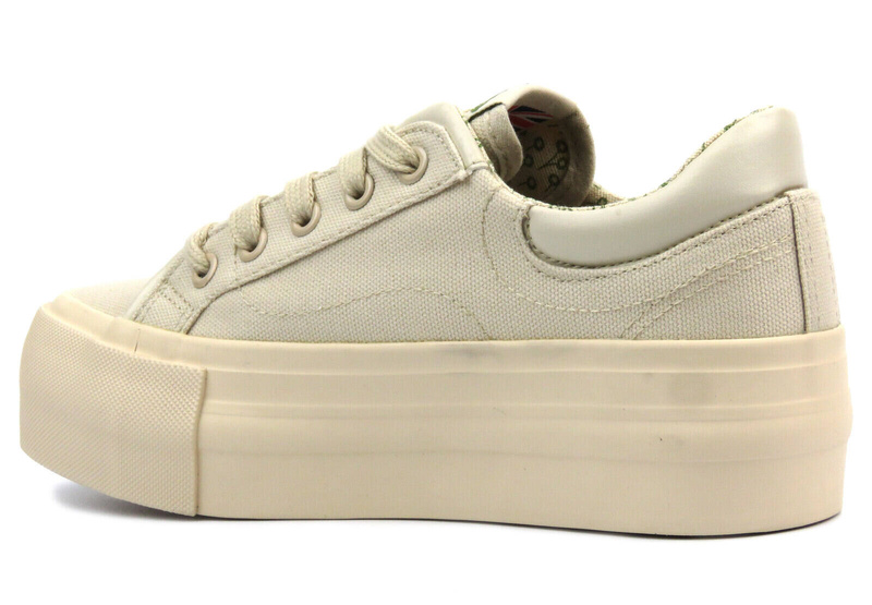 Trampki damskie na platformie - Lee Cooper LCW-24-31-2181, beżowe