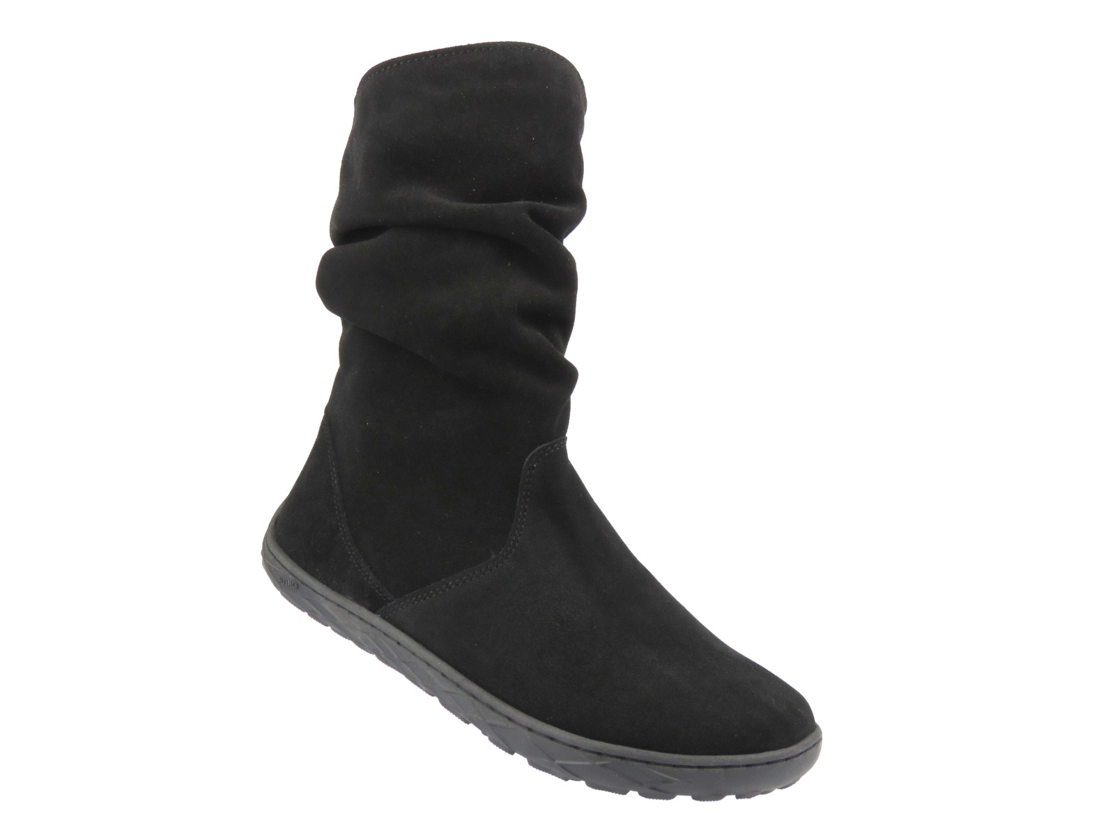 Barefoot botki damskie ze skóry welurowej Nika 1465, czarne