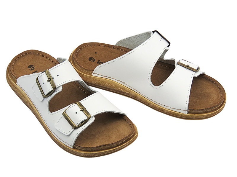 Klapki męskie z klamrami białe INBLU VE-01KU