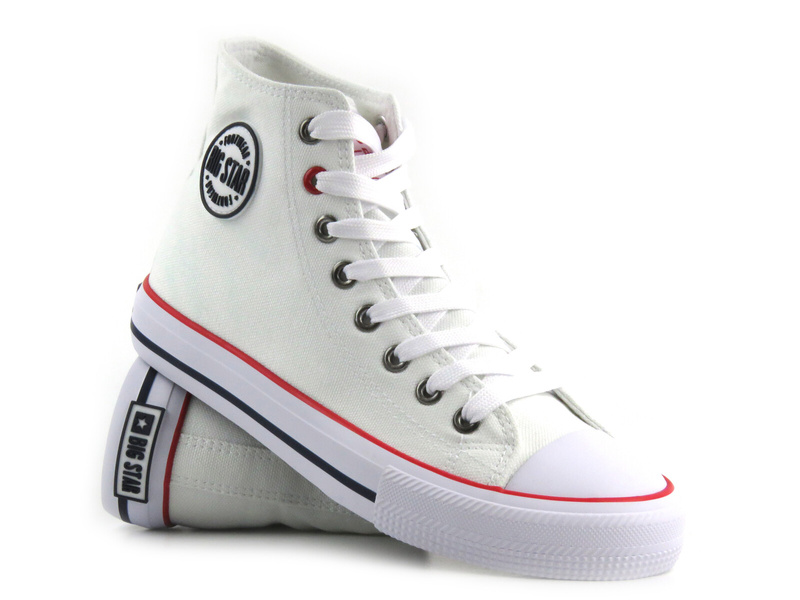 Wysokie trampki damskie - Big Star TT274026, białe