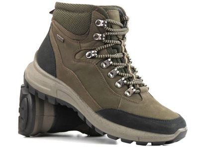 Wysokie trekkingi męskie z membraną - MANITU 670027-02, brązowe