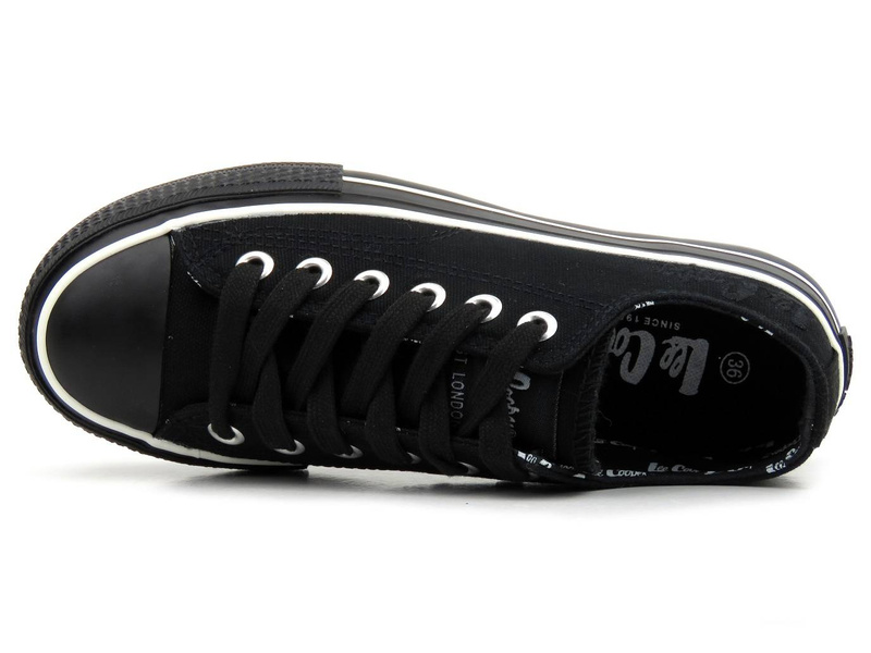 Trampki damskie na platformie - LEE COOPER 22-31-0843L, czarne
