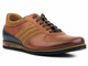 Skórzane półbuty męskie codzienne - CONHPOL 2539S, brązowe