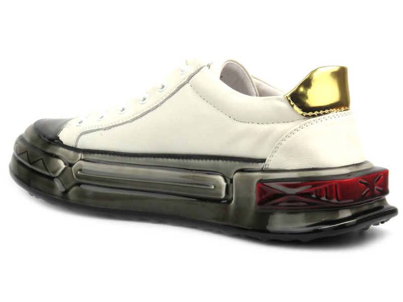 Nowoczesne sneakersy męskie - JOHN DOUBARE 9699, białe
