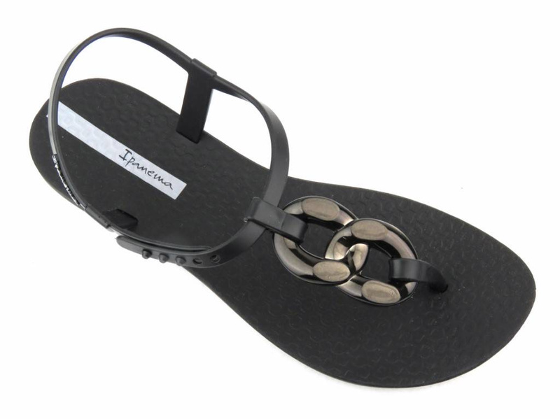 Sandały damskie z elastycznej gumy - Ipanema 83330, czarne