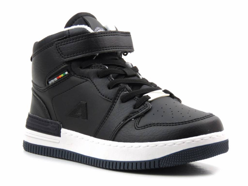 Buty zimowe dziecięce z grubym polarem - AMERICAN CLUB ES104/22, czarne