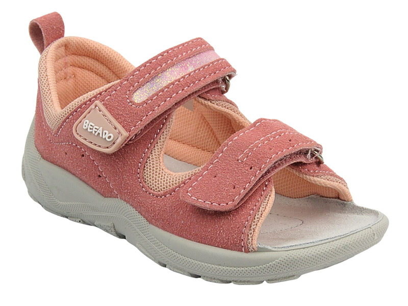 Sandały Kapcie Dziecięce Befado 721P025 Różowe Na Rzepy
