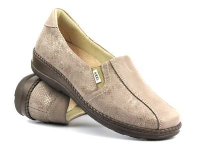 Półbuty damskie o podwyższonej tęgości H - AXEL 1525, beżowe