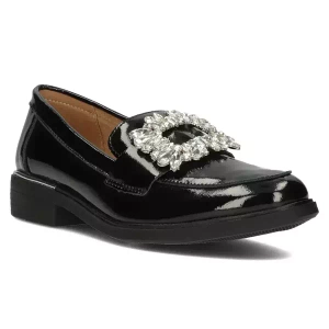 Skórzane półbuty damskie - Filippo DP4787/23, czarne