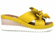 Skórzane klapki damskie na koturnie - Artiker 50C0504, żółte