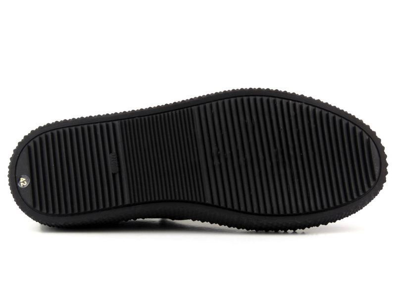 Skórzane półbuty męskie slip on - VENEZIA 10019, czarne