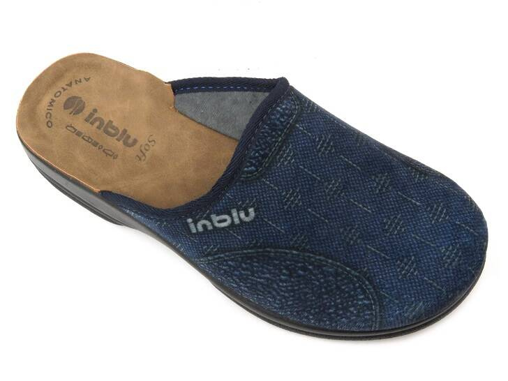 Miękkie i wygodne kapcie męskie - INBLU DAINO, granatowe
