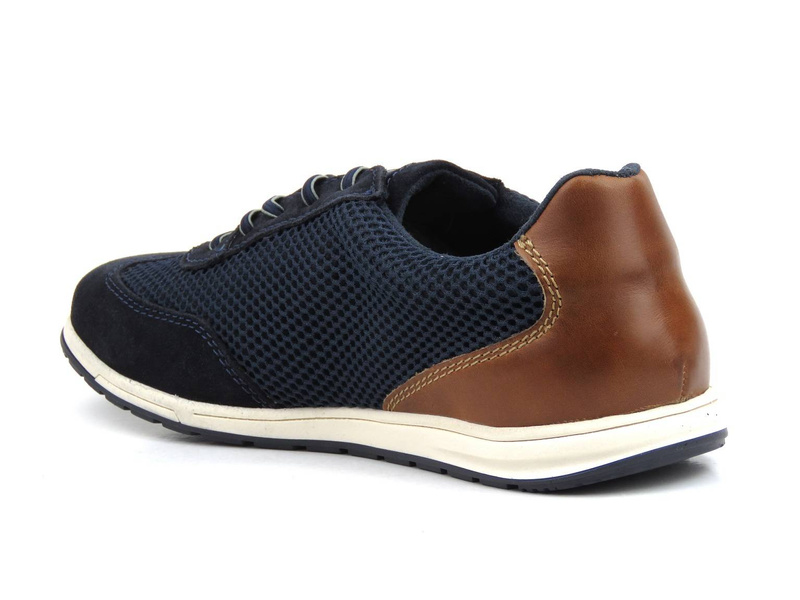 Sneakersy męskie z siateczkową cholewką - BUGATTI 331-A7M02-1469, granatowe