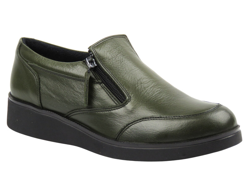 Stylowe półbuty damskie Nika Komfort 0639-25036, khaki