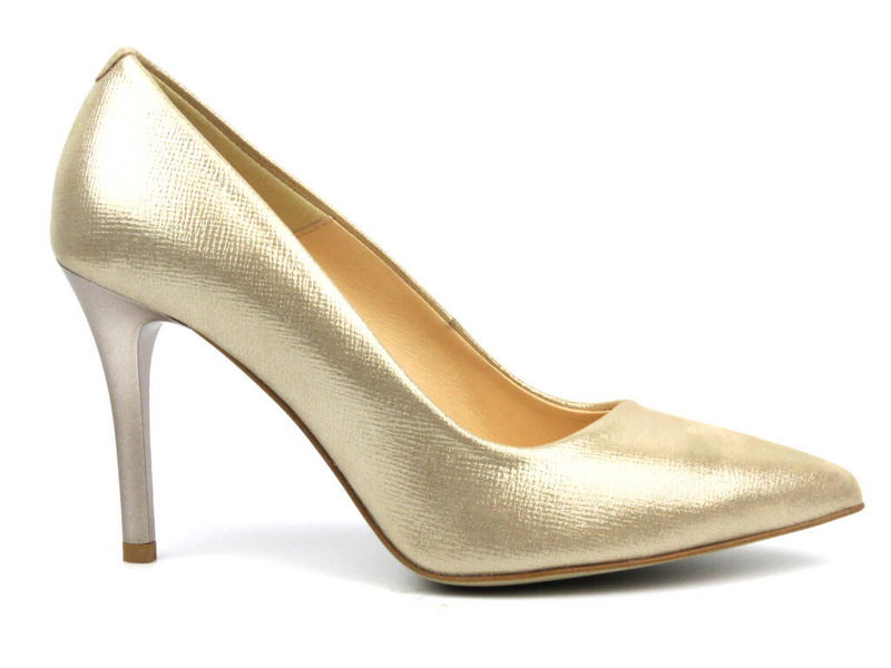 Eleganckie szpilki z noskiem w szpic - UNCOME 35004, złote