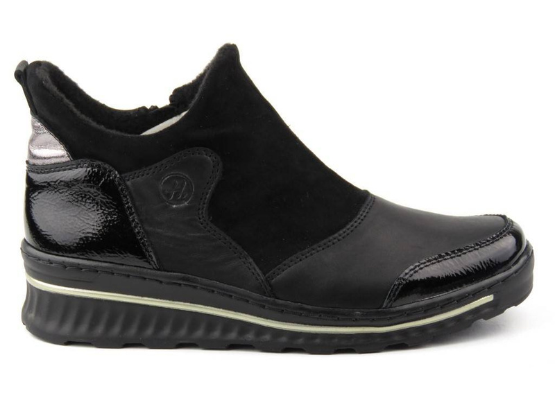 Botki damskie na suwak - HELIOS Komfort 507, czarne