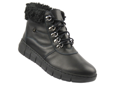  Wygodne botki damskie z naturalnej skóry Helios Komfort 782, czarne