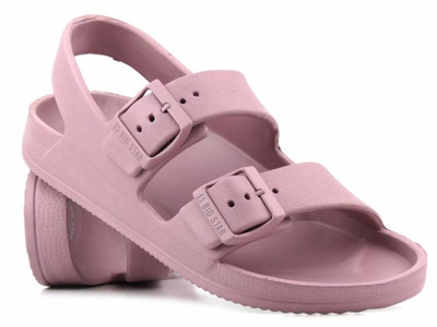 Lekkie sandały damskie piankowe z klamrami - Big Star LL274744, fioletowe