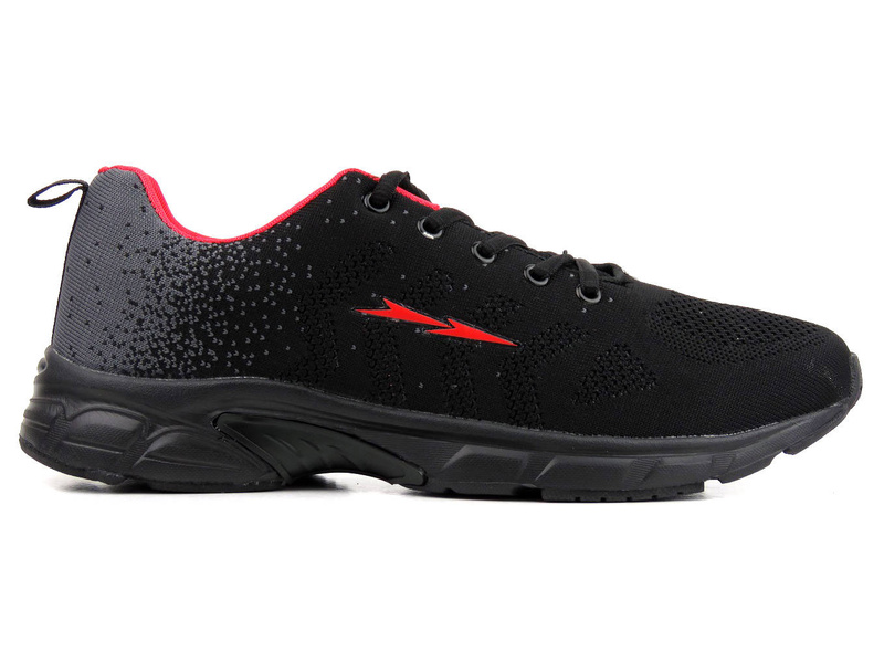 Buty męskie sportowe z siateczkowej tkaniny - DK  SA605122, czarne