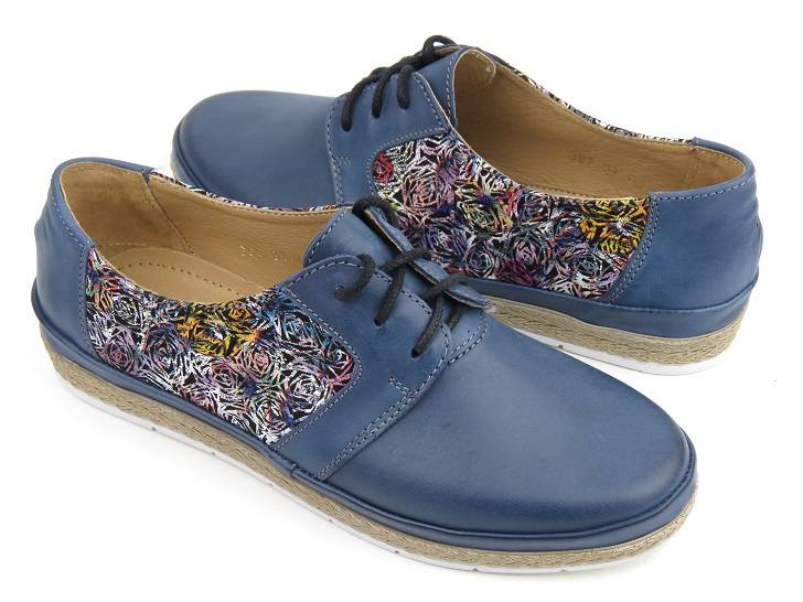 Półbuty damskie na wiosnę i lato - Helios Komfort 397, granatowe