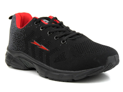 Buty męskie sportowe z siateczkowej tkaniny - DK  SA605122, czarne