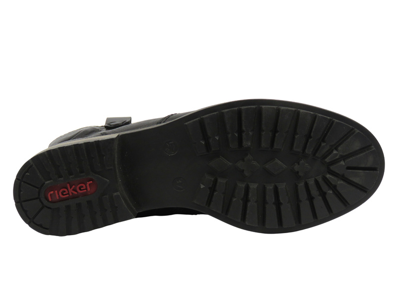 Botki damskie ocieplane - RIEKER Z6883-00, czarne