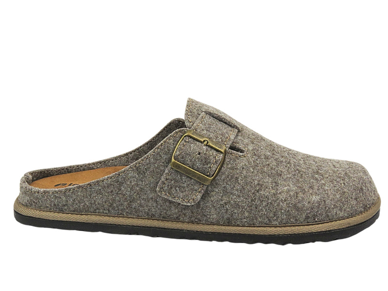 Kapcie męskie ze skórzaną wkładką - INBLU 155M023, brązowe