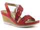 Sandały damskie na koturnie - HELIOS 268, czerwone