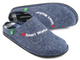 Filcowe kapcie męskie z napisem #Smart Worker - BRINKMANN 220018-05, niebieskie