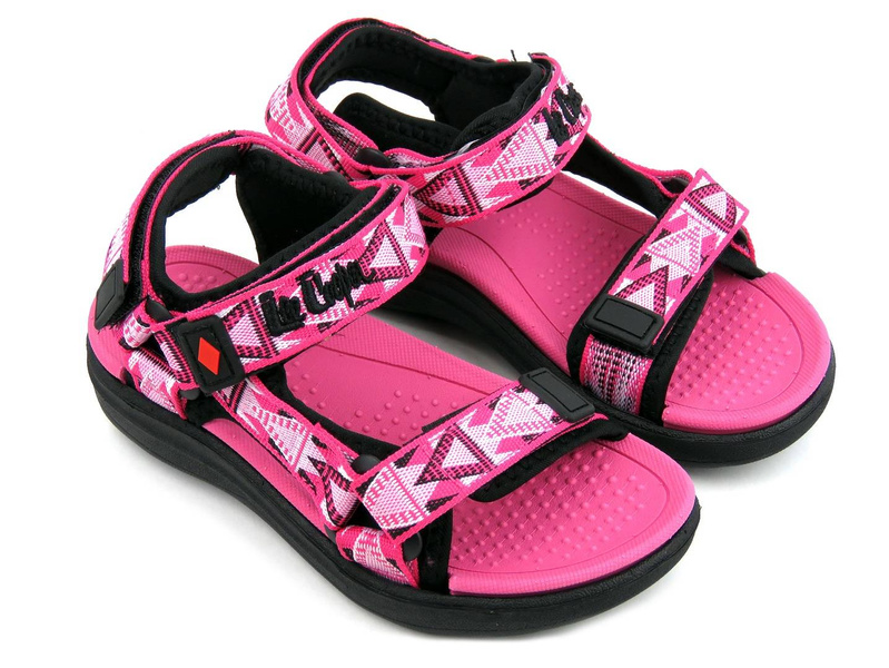 Sportowe sandały dziecięce na rzepy - Lee Cooper 22-34-0962K, różowe