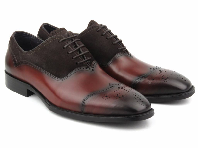 Eleganckie półbuty męskie, caponki - JOHN DOUBARE QA520-C3-F237, brązowe