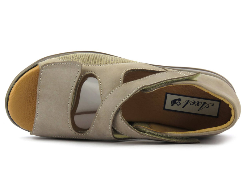 Wygodne sandały damskie na stopy z haluksami - Axel 2466, beżowe