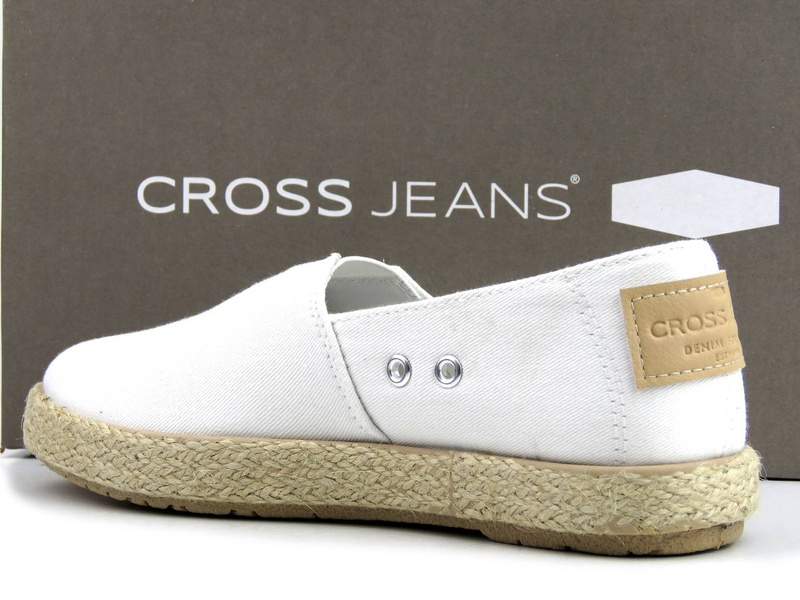 Espadryle damskie, półbuty na lato - CROSS JEANS JJ2R4001C, białe
