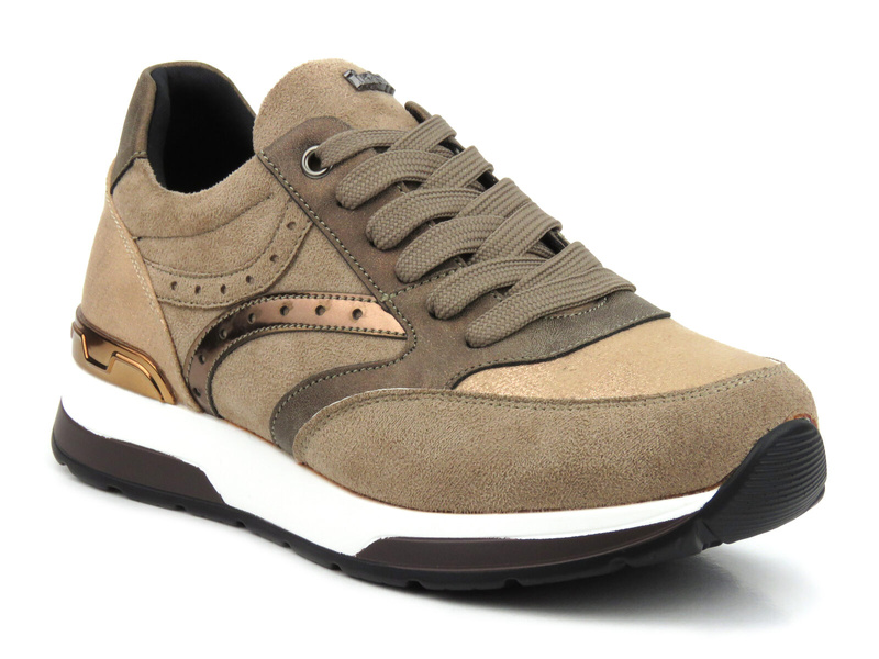 Sneakersy damskie na platformie - INBLU IN001302, beżowe