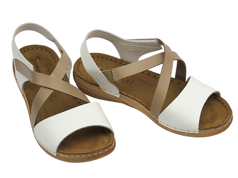 Wygodne sandały damskie Sanipur VC-01 białe