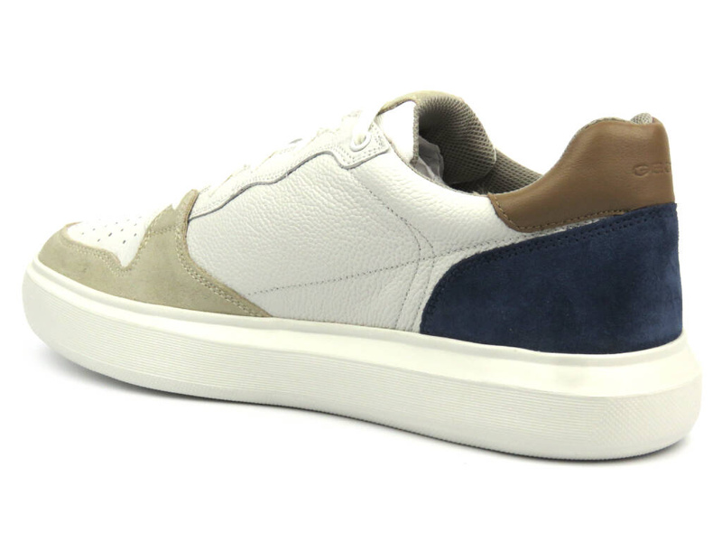 Sneakersy męskie renomowanej marki - GEOX U455WB, białe