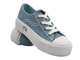 Trampki damskie na platformie - Lee 50251001.21H niebieskie