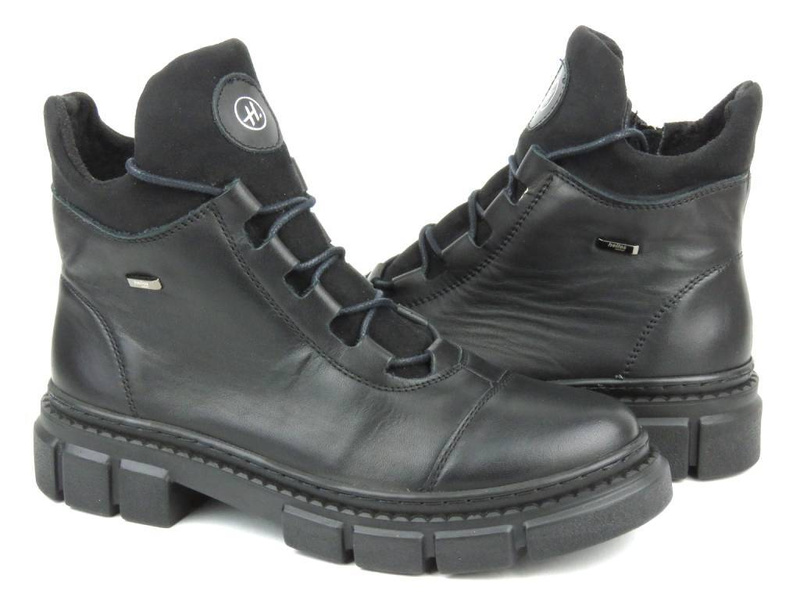 Wygodne botki damskie - HELIOS Komfort 556, czarne