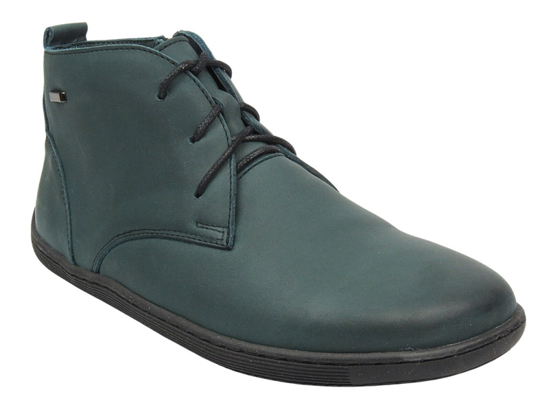 Barefoot skórzane minimalistyczne botki damskie zielone HELIOS Komfort 699