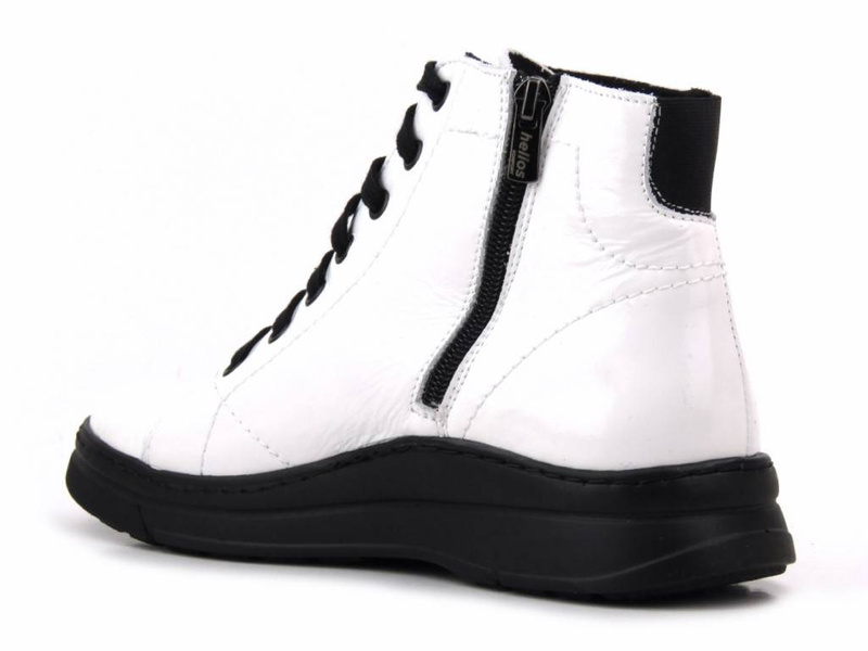 Botki damskie ocieplane filcem - HELIOS Komfort 517, białe