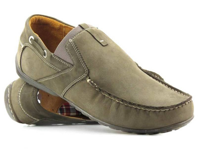 Skórzane mokasyny męskie - NIK 0358, brązowe