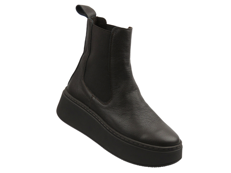 Stylowe, wygodne botki damskie Nika Komfort 1461, brązowy lico